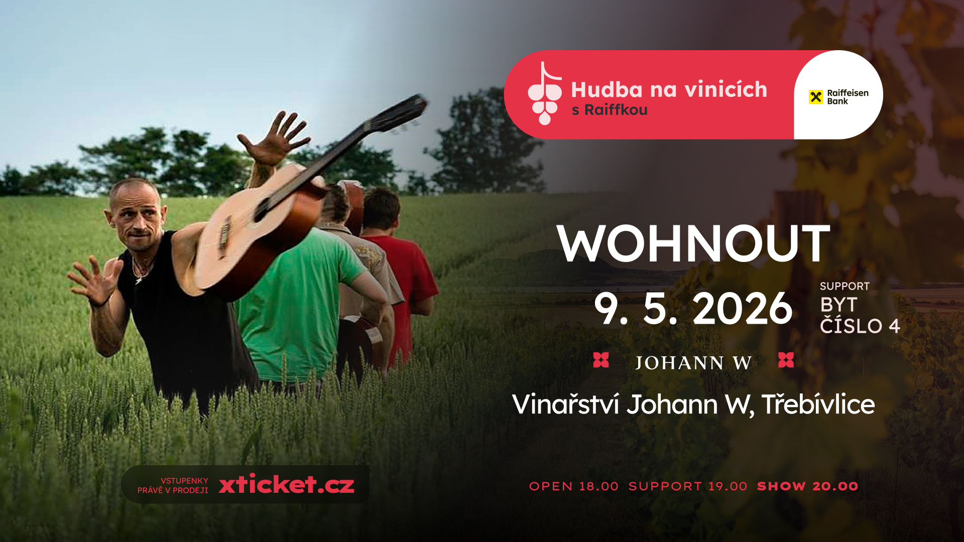 Hudba na vinicích startuje už 9. května. Sezonu v Johann W otevřou Wohnouti