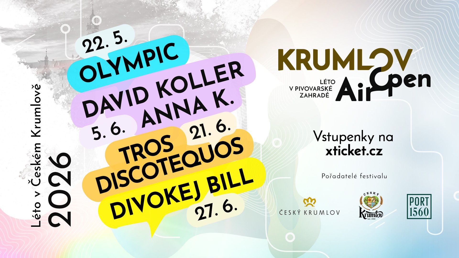 Krumlov Open Air 2026: Letní koncerty v kulisách, které nemají konkurenci